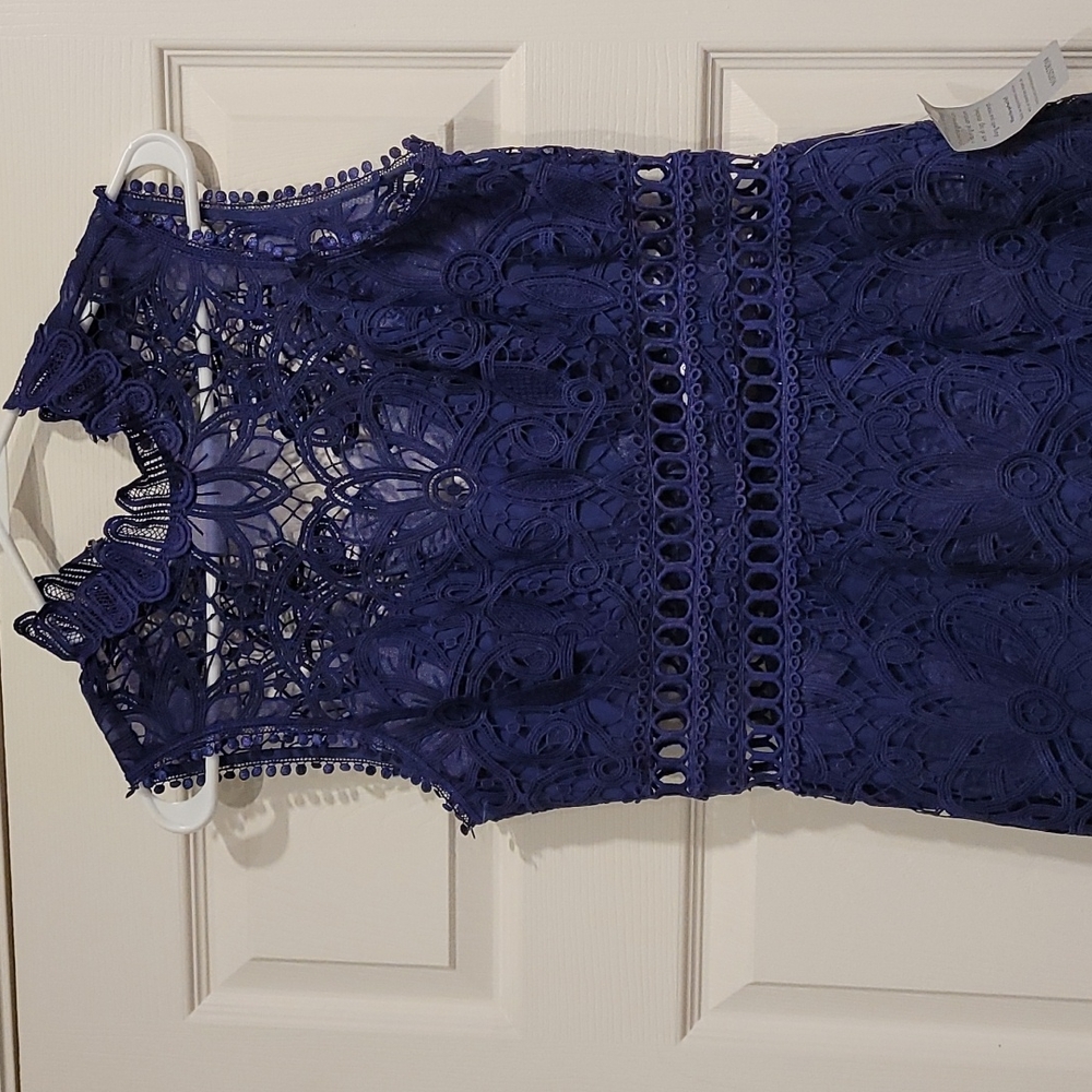 Sexy saylor blue lace dress